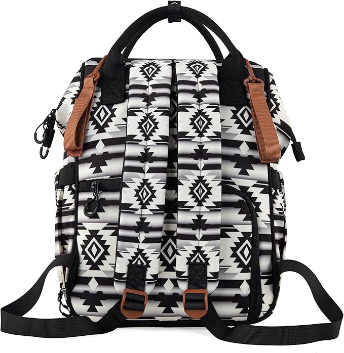 Montana West Wrangler Callie Diaper Bag Backpack with Stroller Straps Multifunction Baby Travel Bag WG2204-9110BK