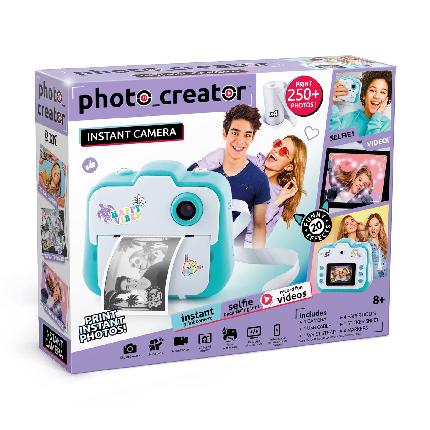 Canal Toys Photo Creator Instant Print Camera - Photo  Selfie and Video - Thermal Paper for 250 Photos - LCD Screen. 8+  Blue-New