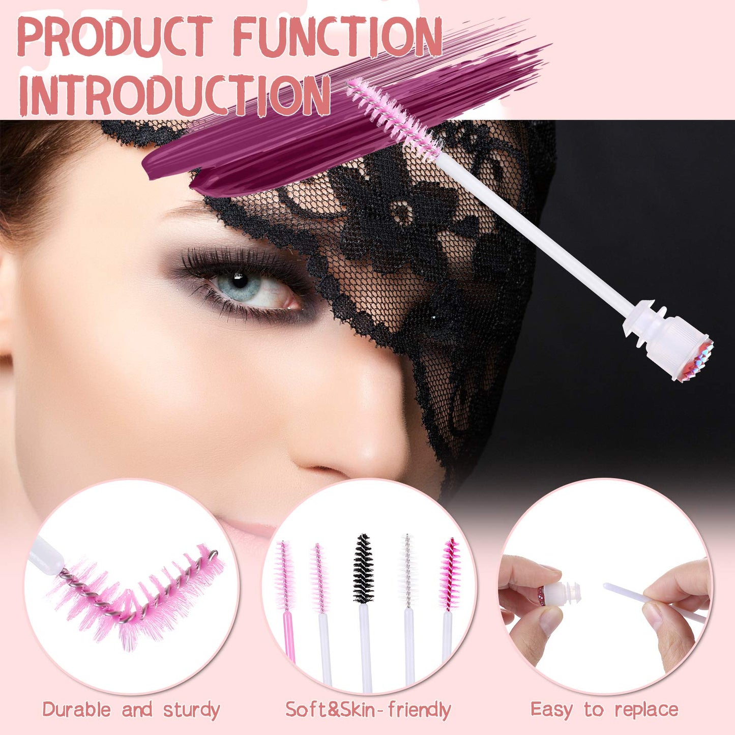Dming 20 Pieces Eyelashes Brush Container Disposable Mascara Bruush Wand Case Lash Spoolies Tube Spoolie Holder Makeup Brush for