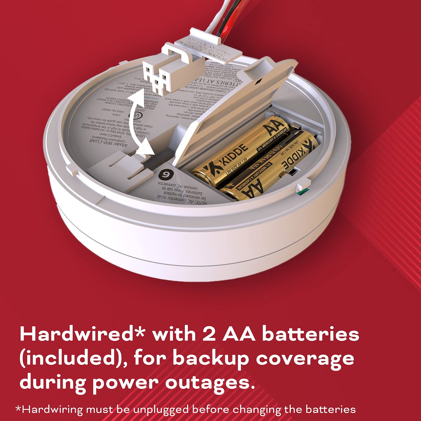 Kidde Hardwired Smoke & Carbon Monoxide Detector, AA Battery Backup, Interconnectable & Smoke & Carbon Monoxide Detector, 10-Year Battery, Voice Alerts