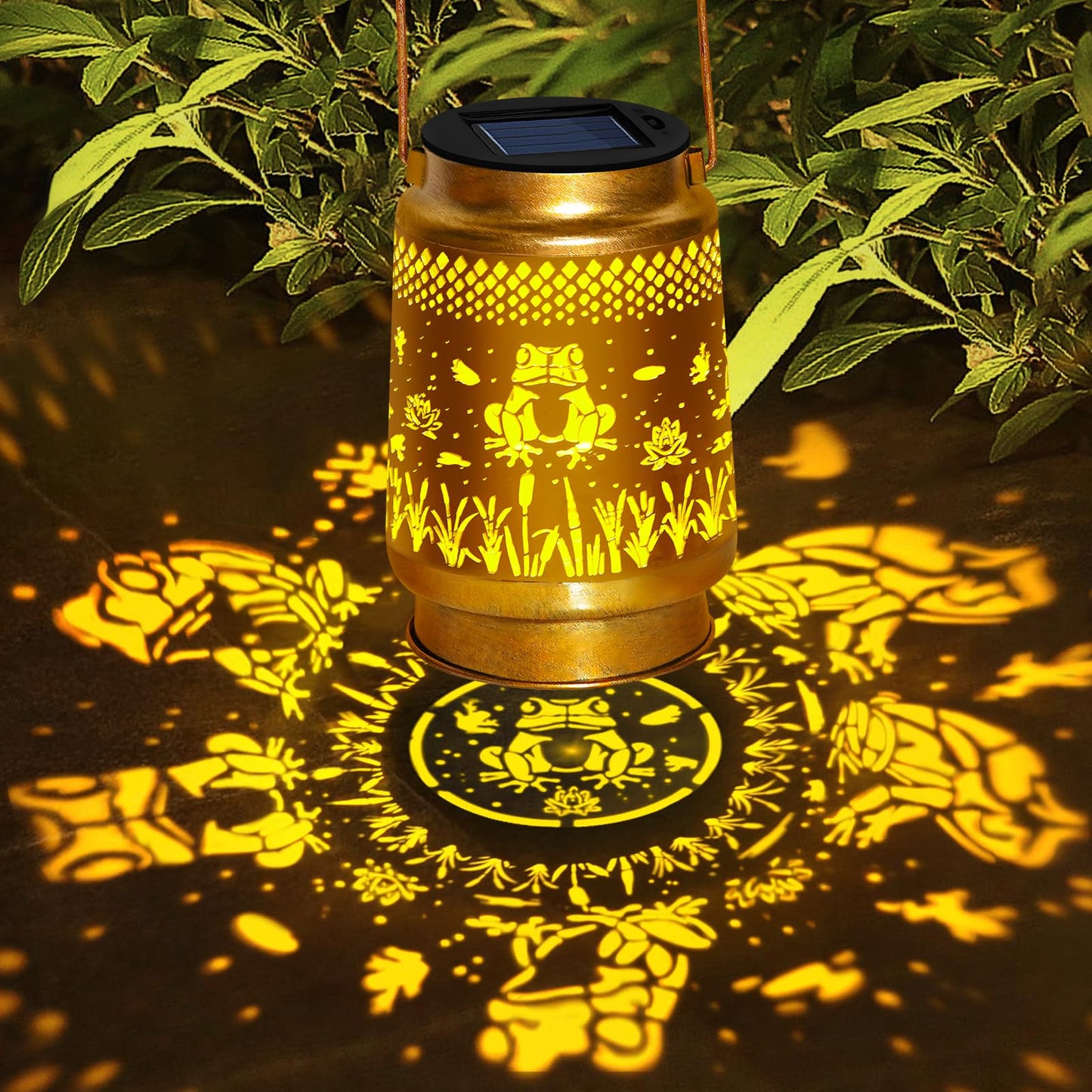 EDOF Frog Solar Lanterns - 2 Packs, Waterproof, Warm White, Metal, with Shepherd Hook, Outdoor Decor for Yard, Garden, Patio