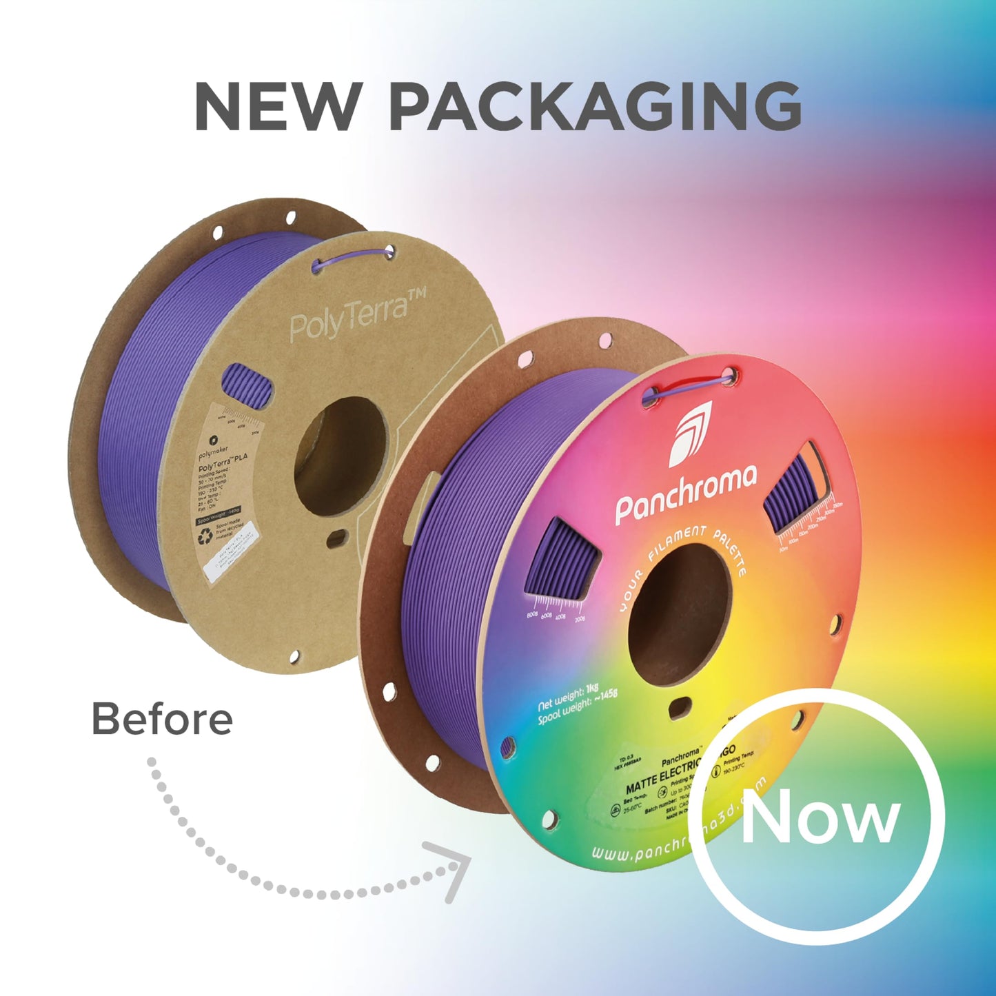 Polymaker Panchroma Matte PLA Filament, Matte Cotton White 1.75mm 1kg 3D Printing Filament, Formerly Polyterra Matte 3D Printer PLA Filament, Fit Most FDM 3D Printers, 1kg Spool (2.2lbs)