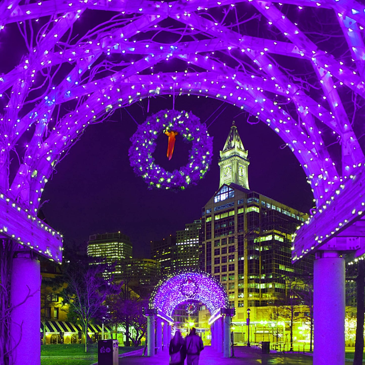HOME LIGHTING 66ft Mini Lights, 200 LED Fairy String Lights, 8 Lighting Modes, Purple, Model HB-200COI, Indoor Outdoor Decoration