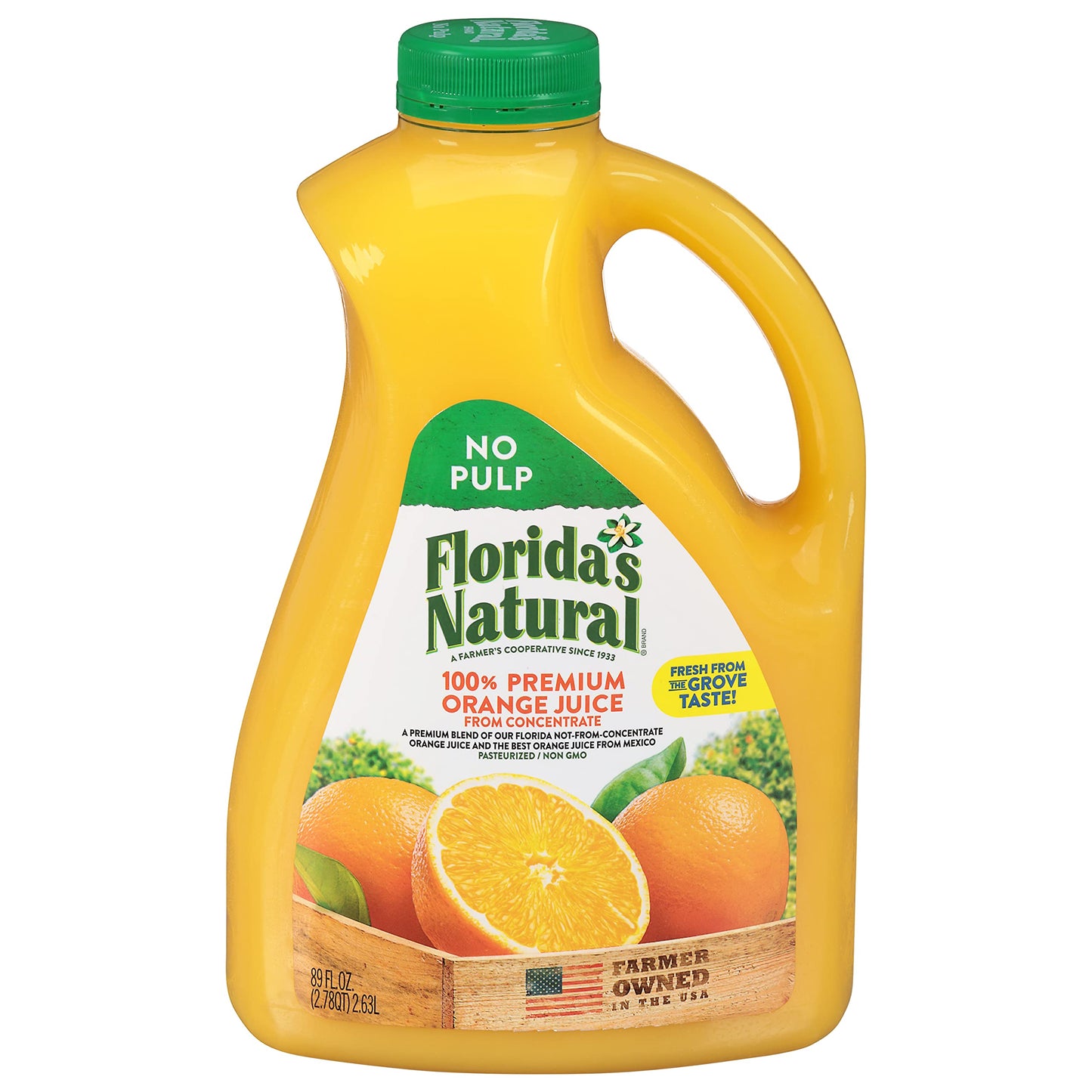 Floridas Natural Orange Juice No Pulp, 89 Fl Oz Bottle