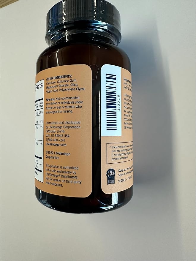 LifeVantage D3+ - Vitamin D3 Immune Support Supplement an Excellent Source of Vitamin K2, Magnesium, and Calcium. Non-GMO, Gluten-Free, Vegetarian, and Dairy-Free - 60 Tablets
