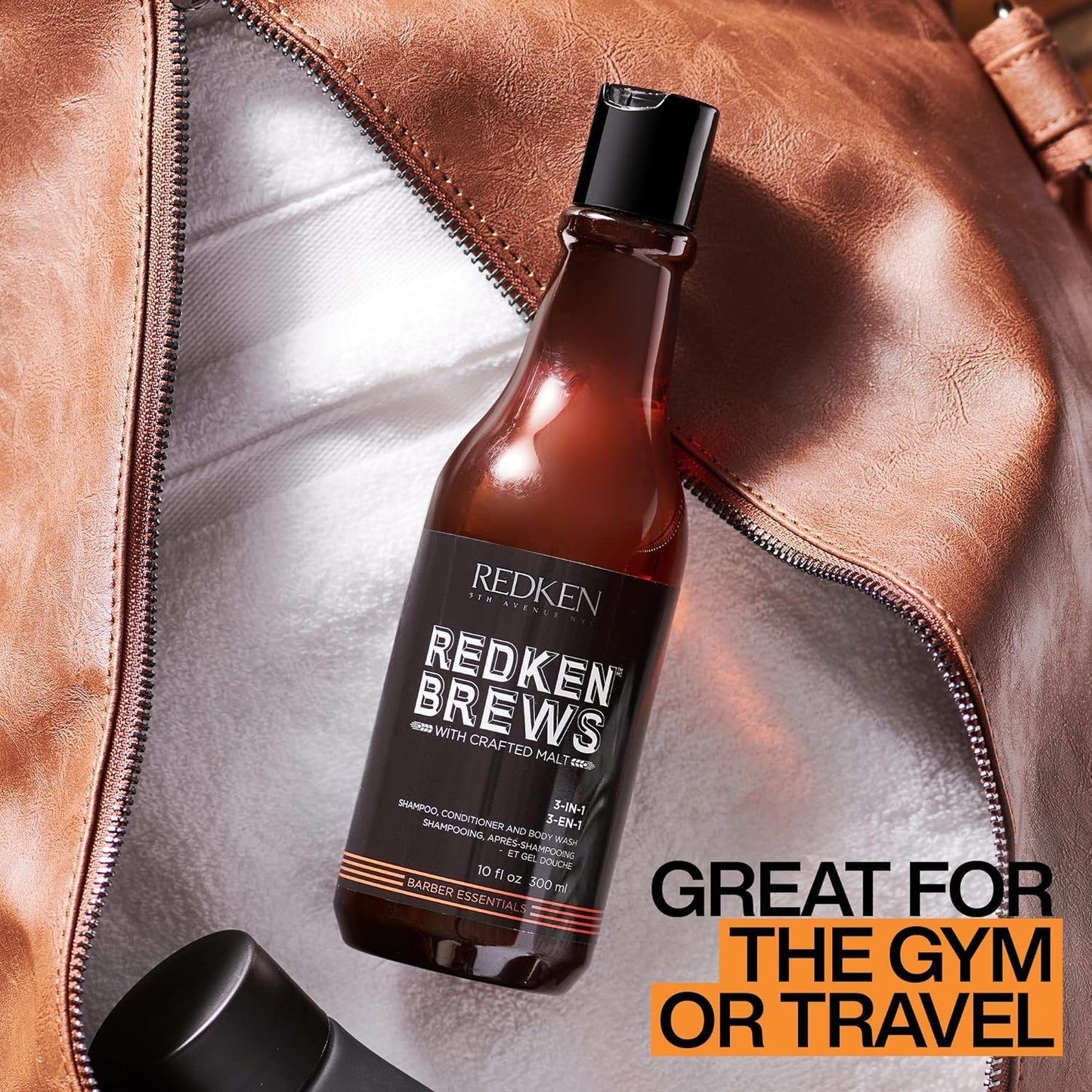 Redken Brews 3-In-1 Men's Shampoo, Conditioner, and Body Wash | Multi-Purpose Hair & Body Cleanser for Men | Moisturizes & Hydra