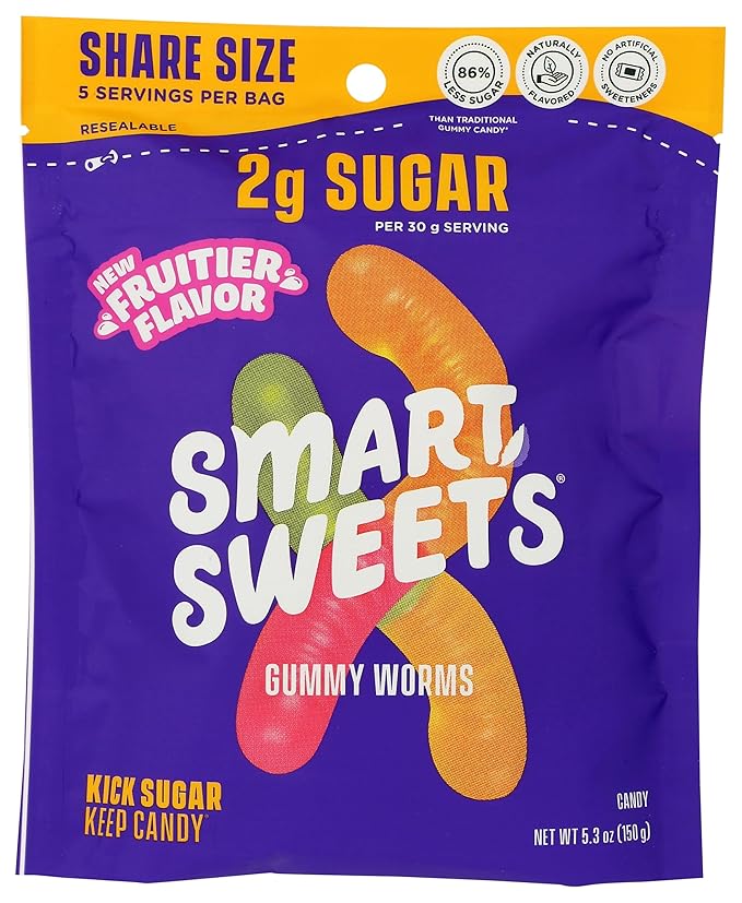 Smart Sweets, Gummy Worms Pantry Pack, 5.3 Ounce