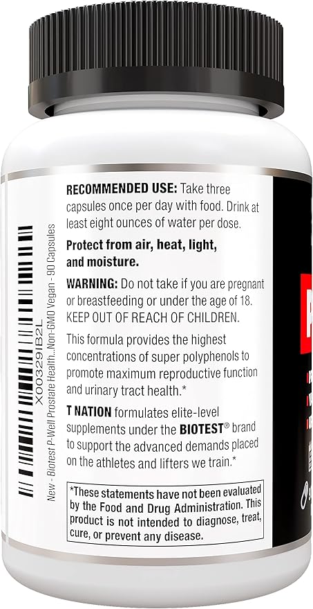 Biotest P-Well Prostate Urinary Tract Support with Pomegranate, Cranberry, Lycopene – 90 Capsules