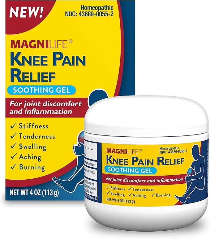 MagniLife Knee Pain Relief Gel (4 oz), Arnica-Based Gel for Joint Pain, Knee Stiffness & Swelling, Non-Greasy, No Stainin...