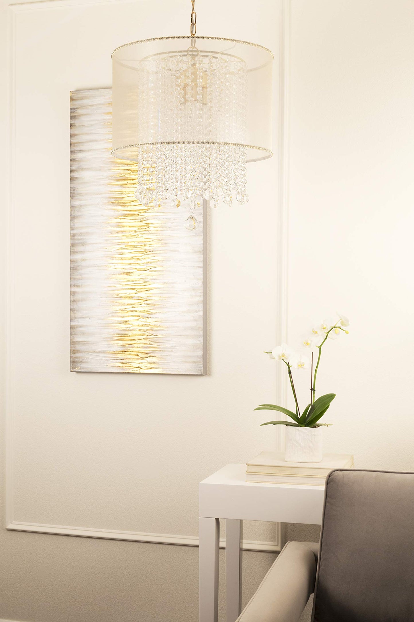 Ok Lighting Bhavya Ceiling Lamp 19 H Metal Gold Ok-5154H