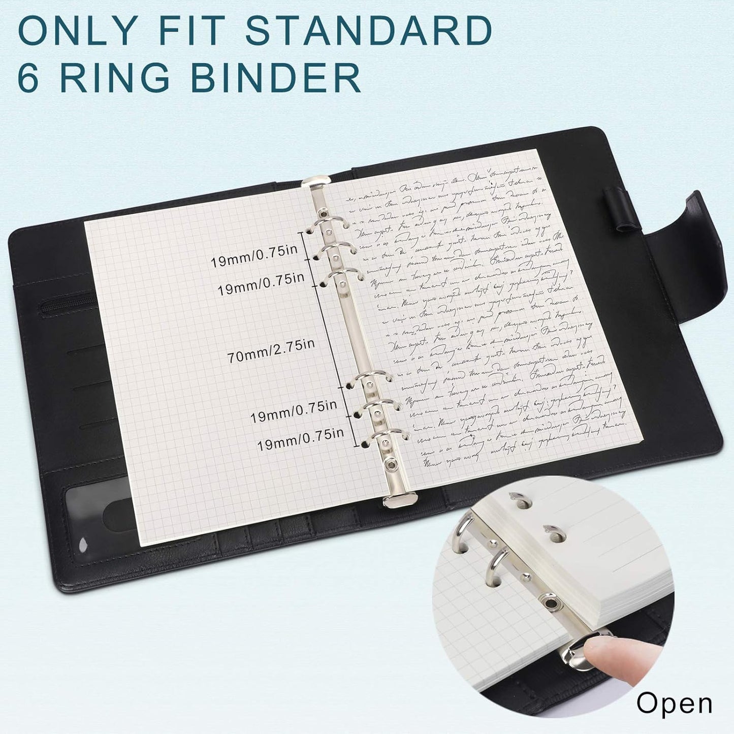 Toplive [3 Pack] A5 Refill Paper - 100GSM Thick 6 Hole Filler Inserts, 135 Sheets (270 Pages) for 6 Ring Binder Journal Notebook, Squared