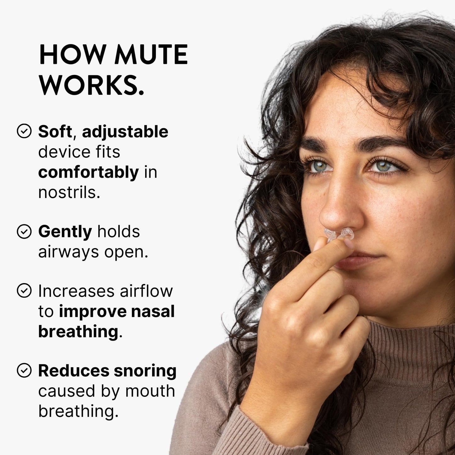 Mute by Rhinomed Nasal Dilator for Snore Reduction | Small 3pk | Increase Airflow | Anti Snoring Devices | Nasal Dilators for Sleeping | Internal Nasal Dilator | Snoring Solution | Transparent