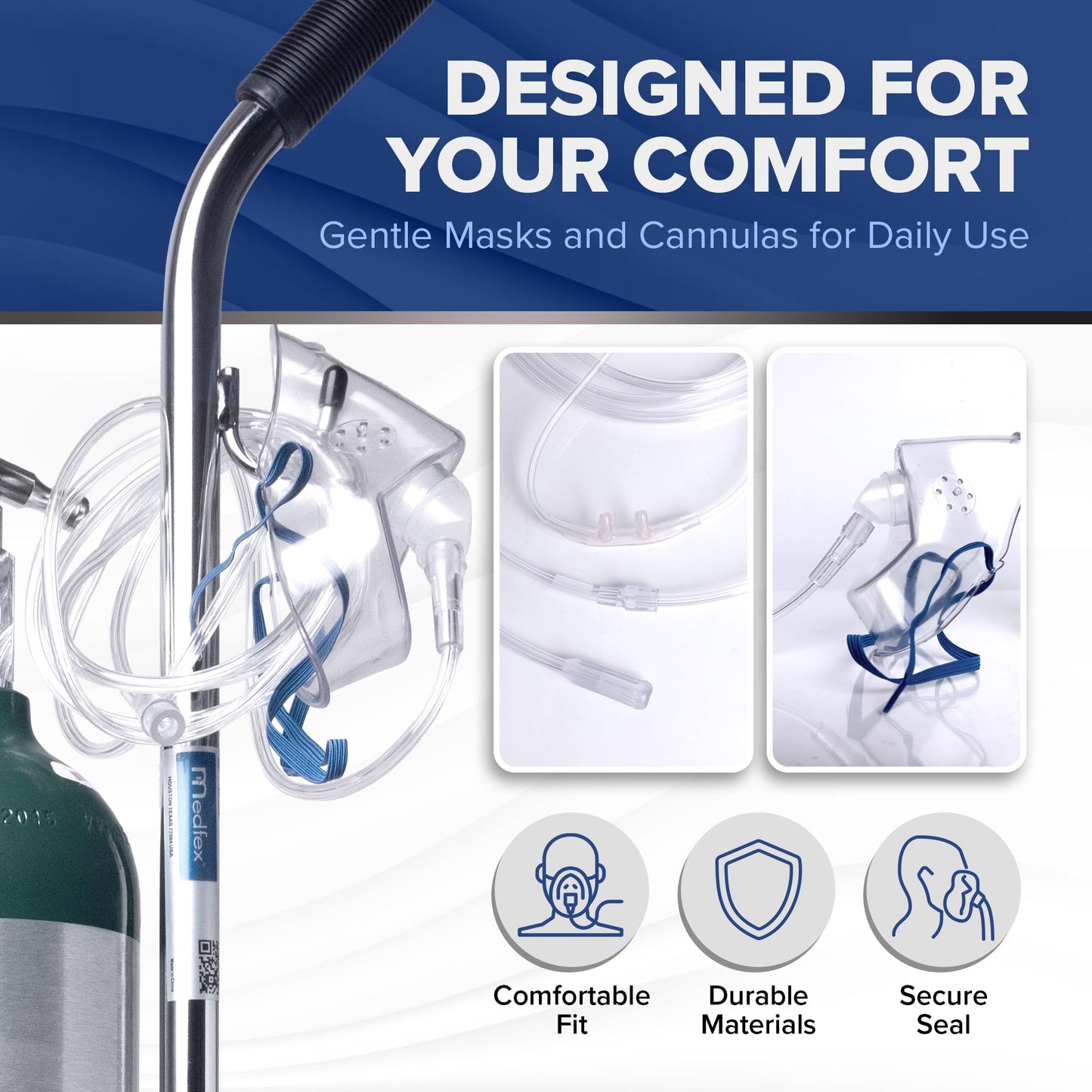 Medfex Oxygen Tank Complete Set - USA Made | 680 Liter Capacity - Standard Size Kit