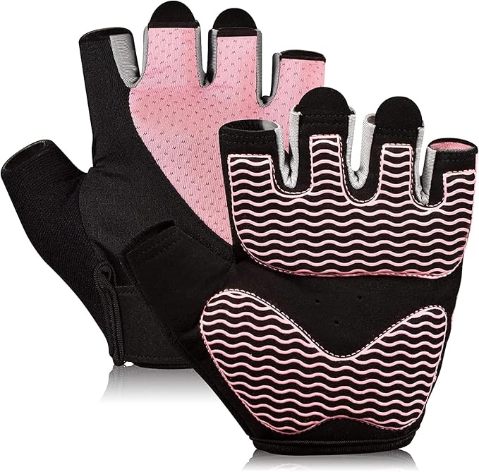 sunnex Workout Gloves for Women - Breathable Weight Lifting Gloves with Non-Slip Silicone Padding, Fingerless Gym Gloves f...