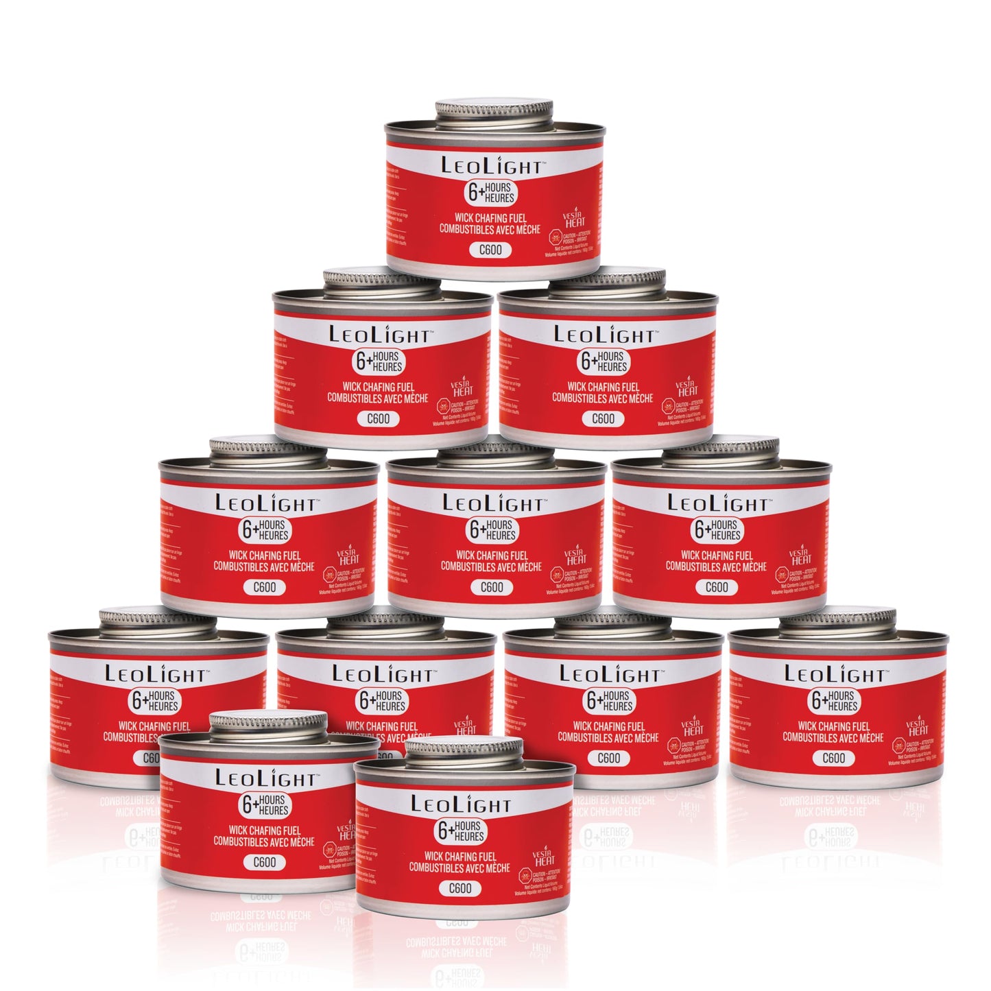 12 Pack Chafing Fuel 6 Hour Burn – Odorless, Smokeless & Spill-Proof Wick, 7.8oz Food Warmer Fuel for Chafing Dish Sets, Catering Events, Buffets, Parties & Weddings, LeoLight Cans