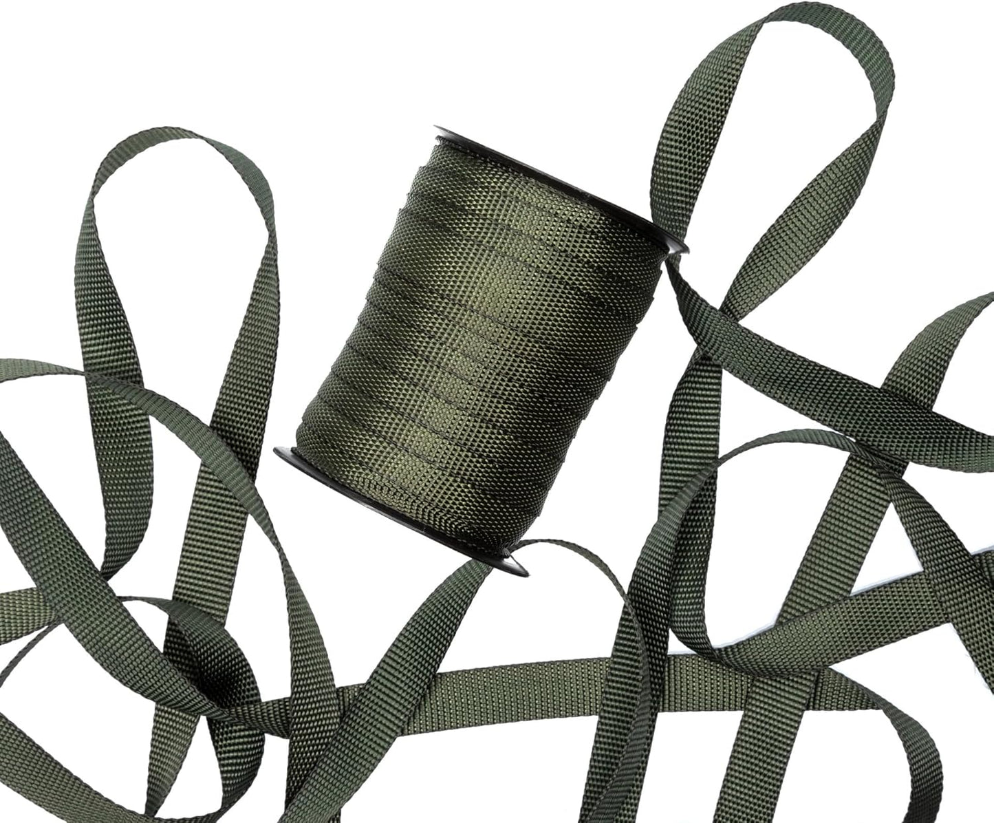 500 Ft Tree Straps for Staking, Tree Ties for Plant Support, 3/4" Inch Width Guying Material Webbing Garden Strap for Outdoor Tree Straightening, 1500 Lbs Strength (Olive Green) - 500 Feet