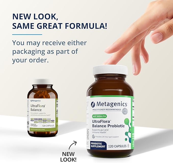 Metagenics Bundle - UltraFlora Balance & D3 10,000 + K - 120 Capsules of UltraFlora Balance for Digestive Health - 60 Softgels of D3 10,000 + K for Immune Support, Bone Health & Heart Health