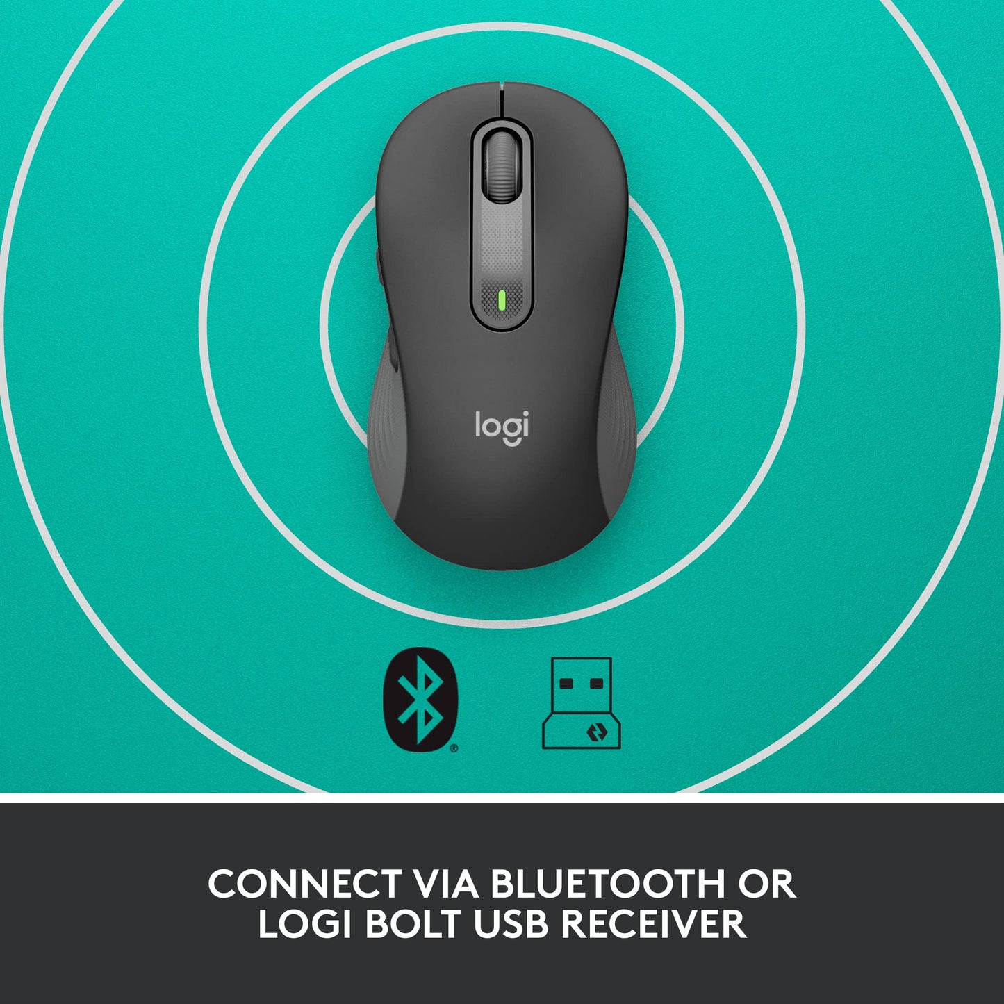 Logitech Signature M650 L For Business Wireless Mouse, For Large Sized Hands, Logi Bolt, Bluetooth, Smartwheel - Graphite