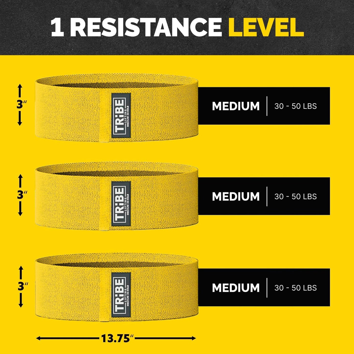 Tribe Lifting Fabric Resistance Bands for Legs - Workout Bands Resistance Bands for Men and Women - Booty Bands for Working Out - Exercise Bands Resistance Bands Set - Elastic Bands for Exercise