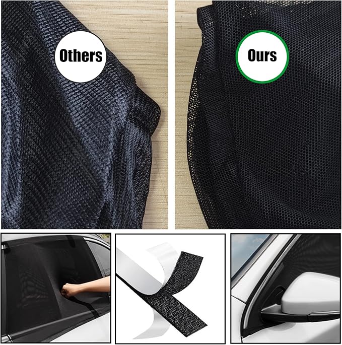 [2015] Truck Window Screens for GMC Sierra1500 2019-2025 for Camping SUV 4 Pcs Car Mosquito Net Shades for Pickup Side Window Protection from UV, Bugs Breathable Adjustable Mesh Shade for Baby,Kids