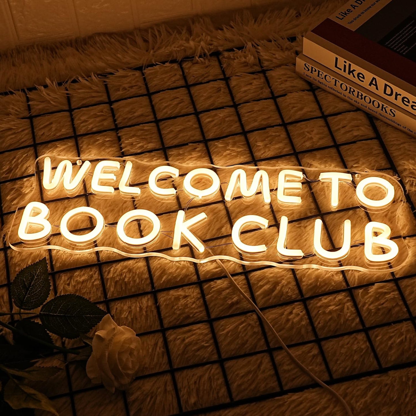 Lmsignly Welcome To Book Club Neon Sign For Wall Decor Led Letter Neon Light Book Club Neon Sign For Library Bedroom Classroom Bookstore Decor Room Led Sign Reading Lover Gift