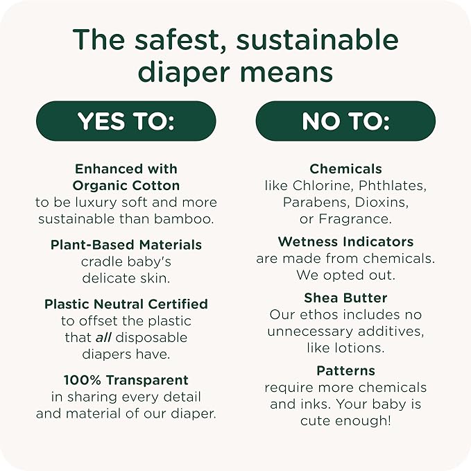 Our Diapers | EWG Verified Safe & Plant-Based Diapers | Leak Protection | Soft Organic Cotton Shell | Chlorine-Free Diaper for Sensitive Skin | Size 3 (16-28 lbs) 120 Count