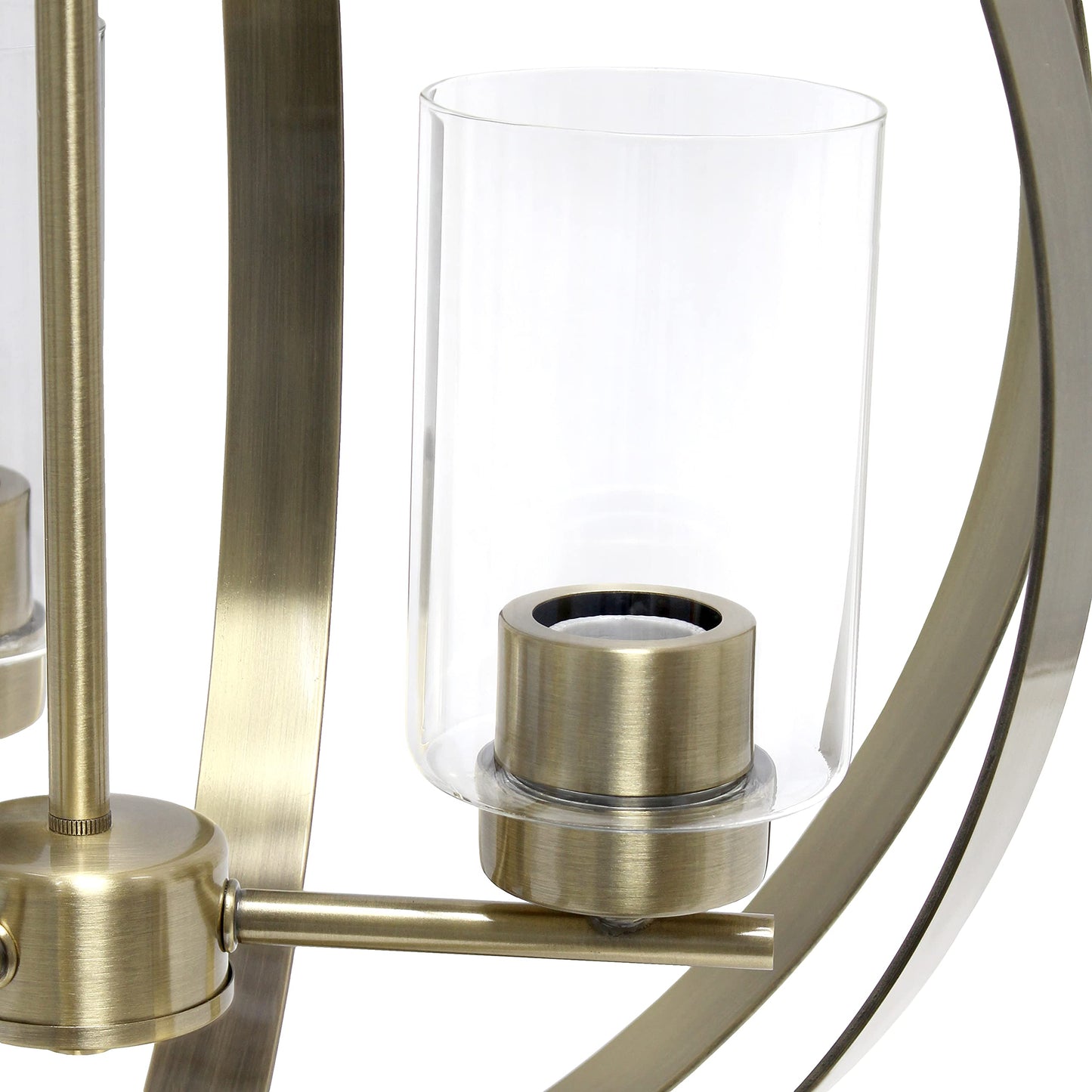 Elegant Designs 3-Light Pendant - Modern Metal & Glass, 18in Antique Brass, Model PT1021-ABS, Ideal for Kitchen, Foyer, Living Room