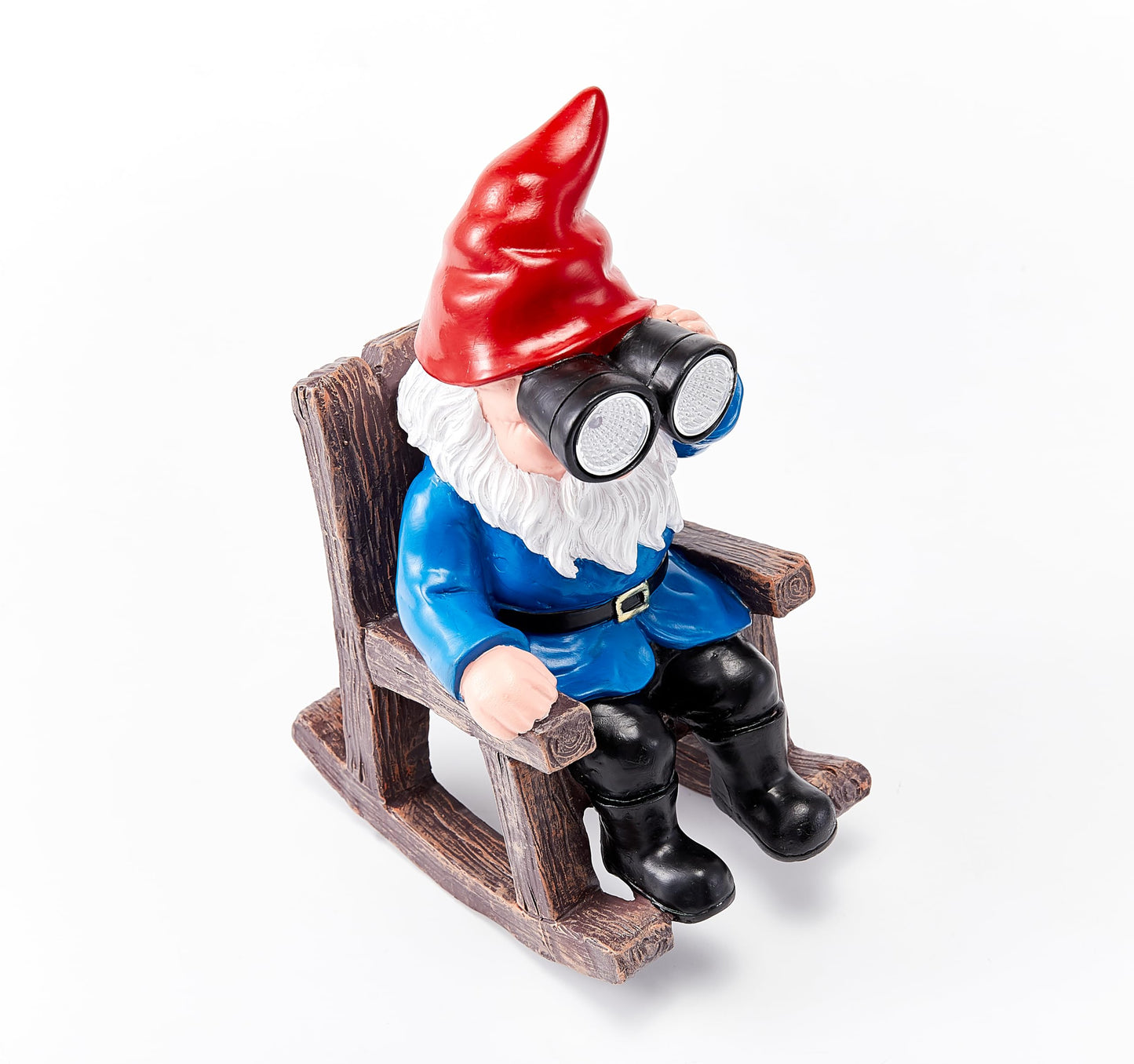 Galotrek Solar Garden Gnome Statues Resin Gnome Figurines Sitting On Rocking Chair Outdoor Telescope Gnome Gifts For Yard  Patio Decor Gift
