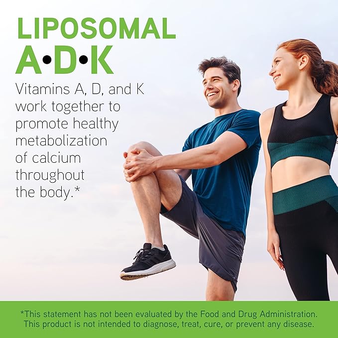 DAVINCI Labs Liposomal ADK - Liquid Dietary Supplement to Support Immune System, Bone and Heart Health* - with Vitamin A, Vitamin D3 and Vitamin K2 - Gluten-Free - Vegetarian - 30 ml