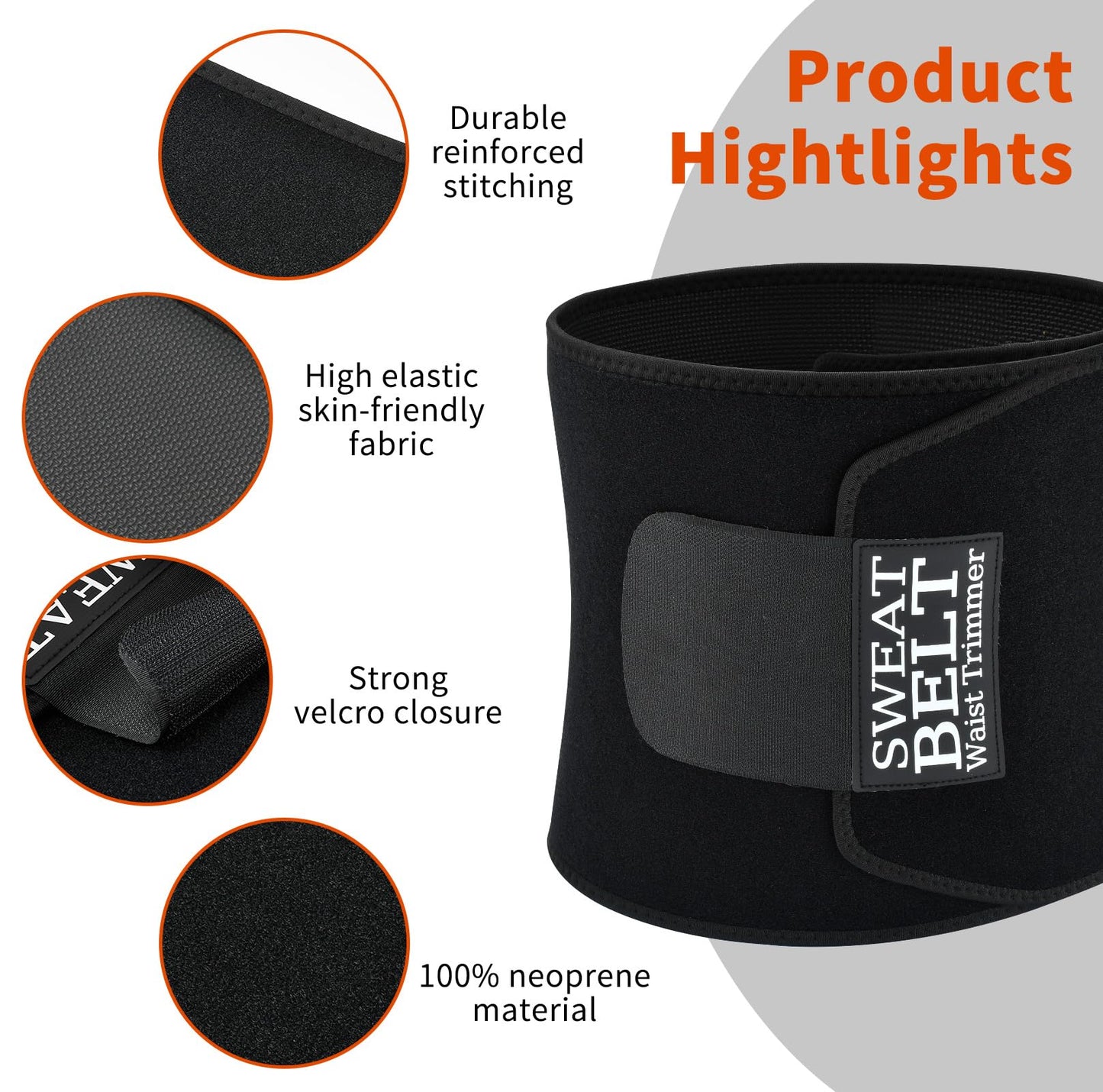 AMZBOSS Waist Trainer for Women & Men, Waist Sweat Band, Belly Band Sweat Belt, Stomach Wrap, Body Shaper Belt with Pocket (Black, X-Large)