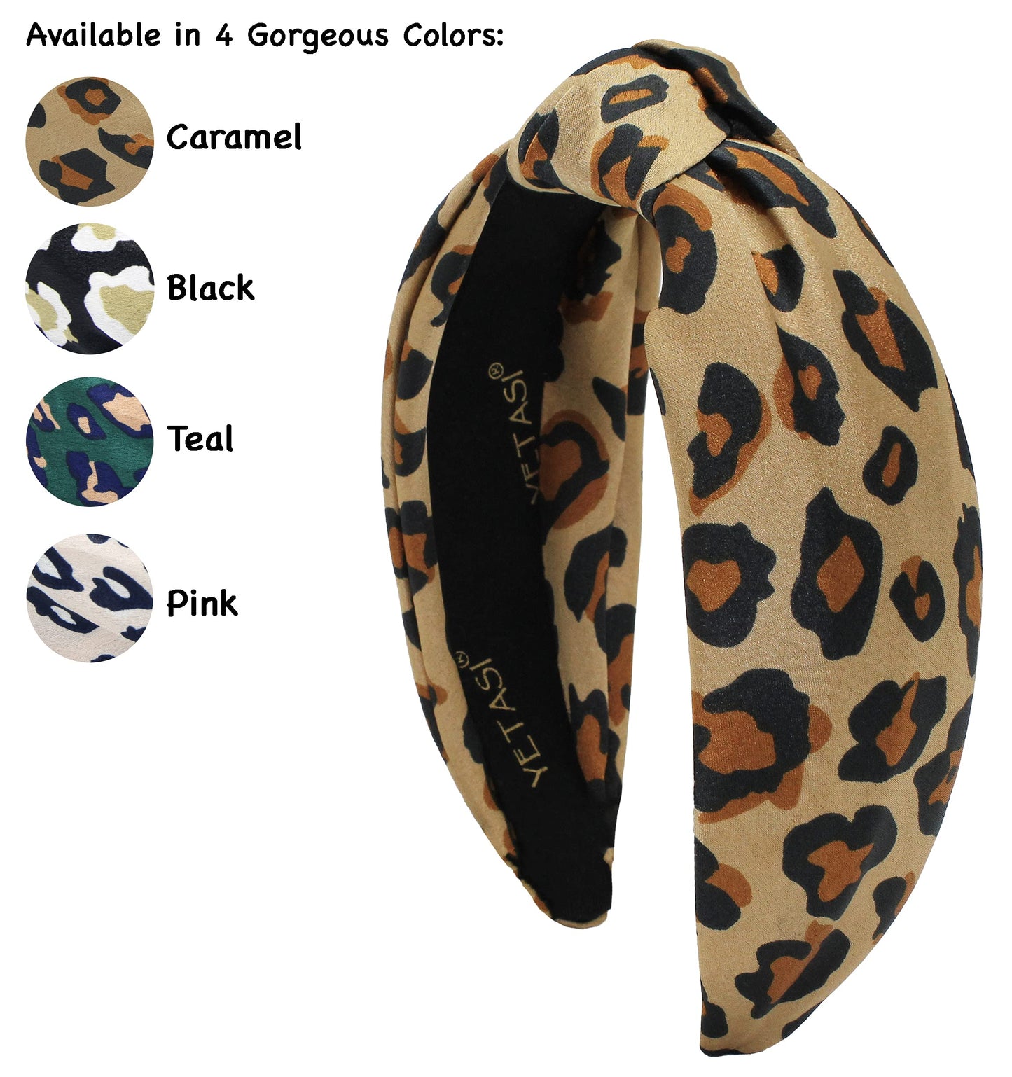 YETASI Brown Satin Cheetah Knotted Headband for Women is Classy. Head bands for Women 's Hair Designer Headbands for Women are C
