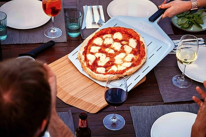 ooni 12" Perforated Pizza Peel Turning Peel 12" Bamboo Serving Pizza Peel - Essesntial Pizza Oven Accessories Bundle