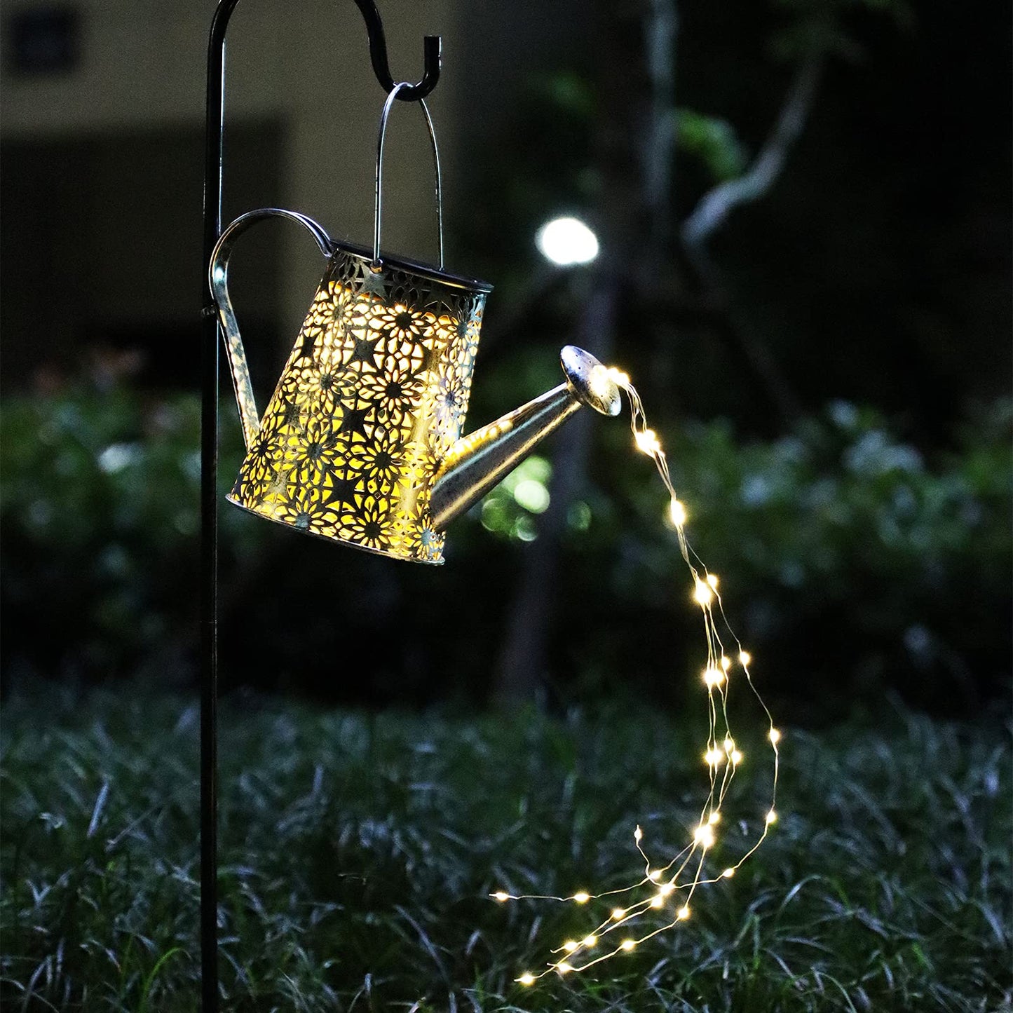 Vookry Solar Watering Can Lights - 2 Pack Warm White Metal Lanterns For Outdoor Garden Decor, Patio, Yard, And Landscape