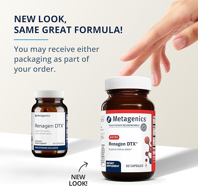 Metagenics Renagen DTX - Healthy Kidney Detoxification* - for Heart Health* - with Vitamin B6, Folate, Vitamin B12 & Cordyceps - Nutritional Supplement - Non-GMO - Gluten-Free - 60 Capsules