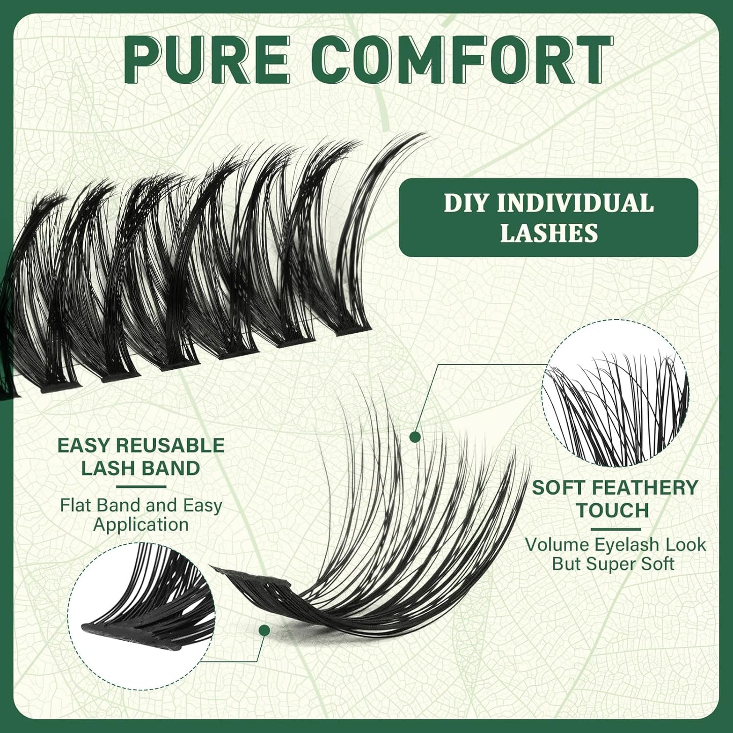Lash Clusters 280Pcs Eyelash Clusters KEYYOU 80D C Curl 9-18MIX Clusters Lashes Thick Super Soft Wispy DIY Eyelash Extension at Home(80D-C,9-18MIX)