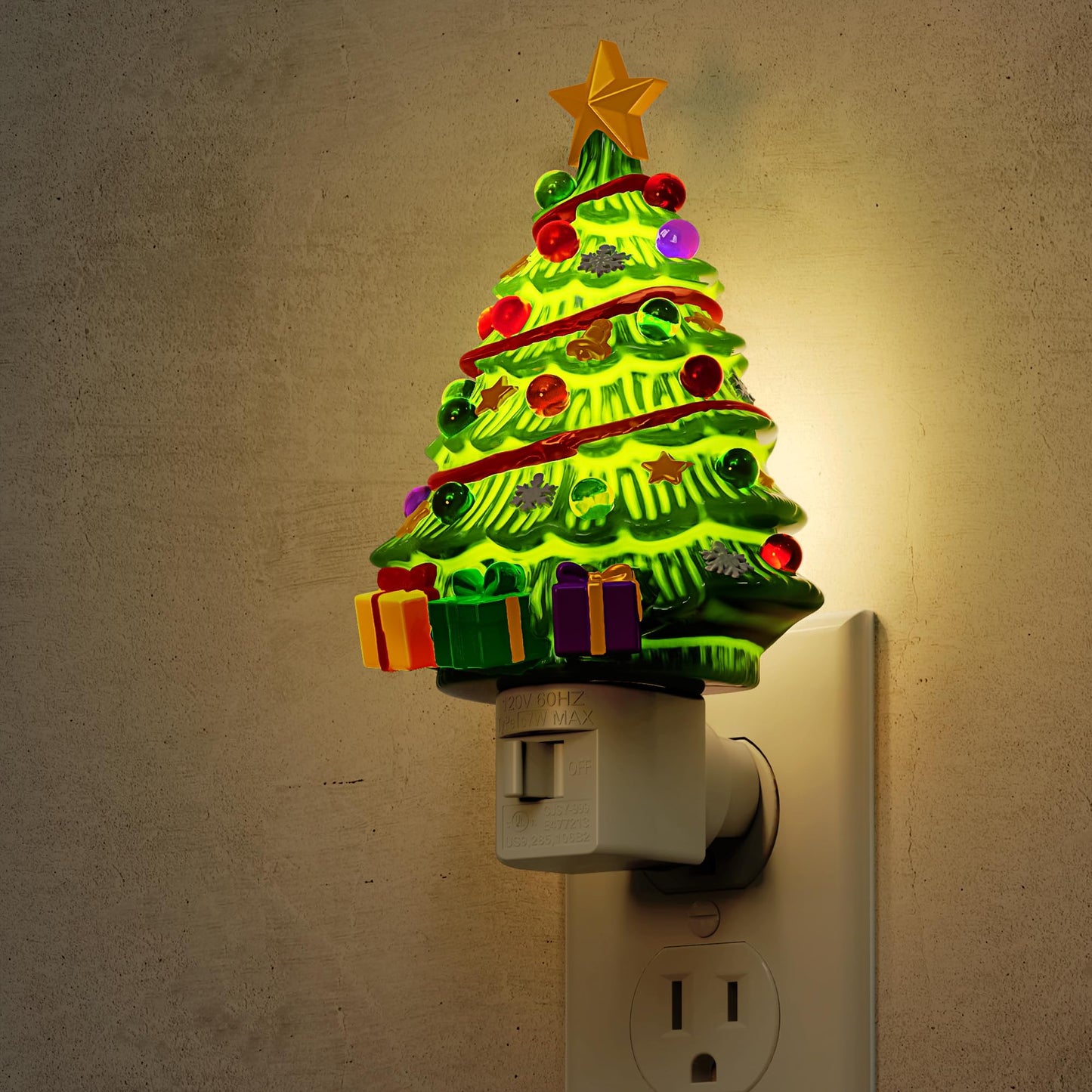 L Lohas Led Christmas Tree & Snowman Night Light  3000K Warm White Plug-In Resin Nightlight  360?Rotatable For Kids Room  Holiday Party & Home Decor  1 Pack