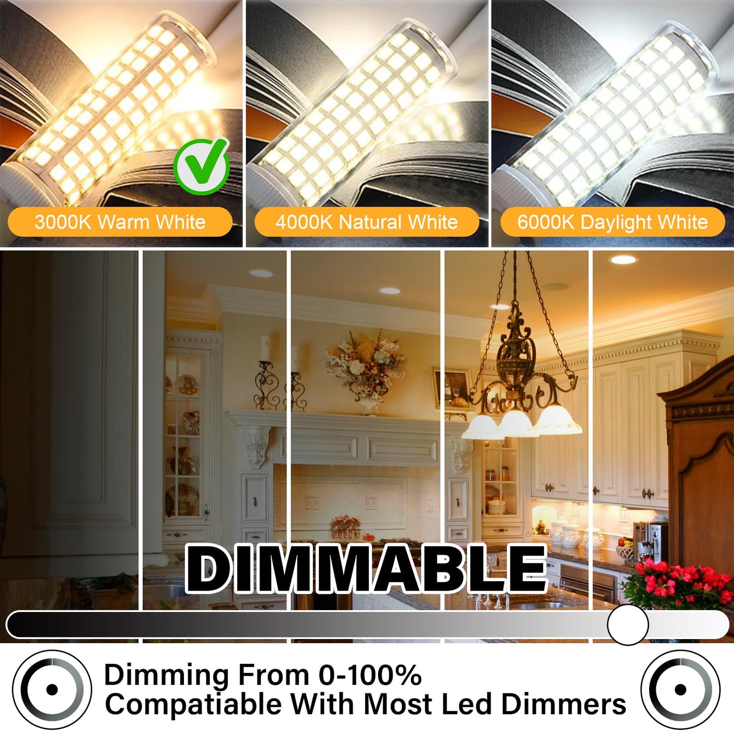 Taiyaloo E11 Led Bulb Dimmable 100W Halogen Candelabra Bulbs Equivalent T3 T4 Mini Base Jde11 Bulb 3000K Warm White 10W 1000Lm Jde11 120V 100W Led For Ceiling Fans Chandeliers Cabinet Lighting 5Pack