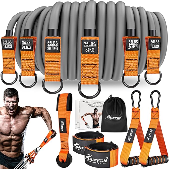HPYGN Heavy Resistance Bands, 300LBS Exercise Bands for Working Out, Fitness Bands with Handles, Workout Bands for Men, We...