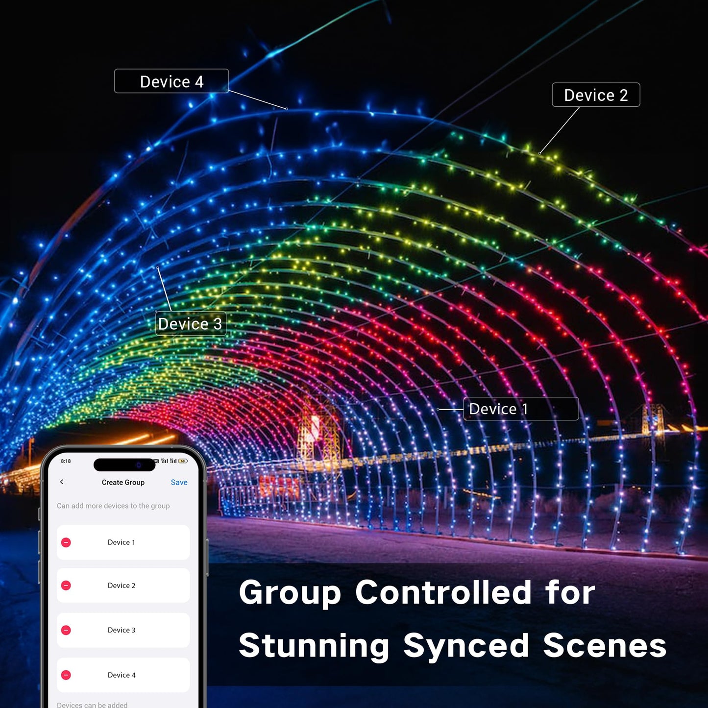 Brizled Pro Smart Christmas Lights, 200 Led Rgb Color Changing, 66Ft App Controlled, Works With Alexa & Google Home