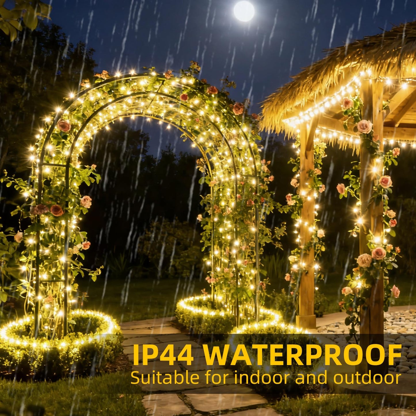 Lycklig Fairy Lights Plug In 195Ft 3000Led Warm Christmas Garland Lights With Timer Remote Waterproof Fire er Twinkle Cluster String Light For Bedroom Wreath Party Wreath Tree Decor Green Wire