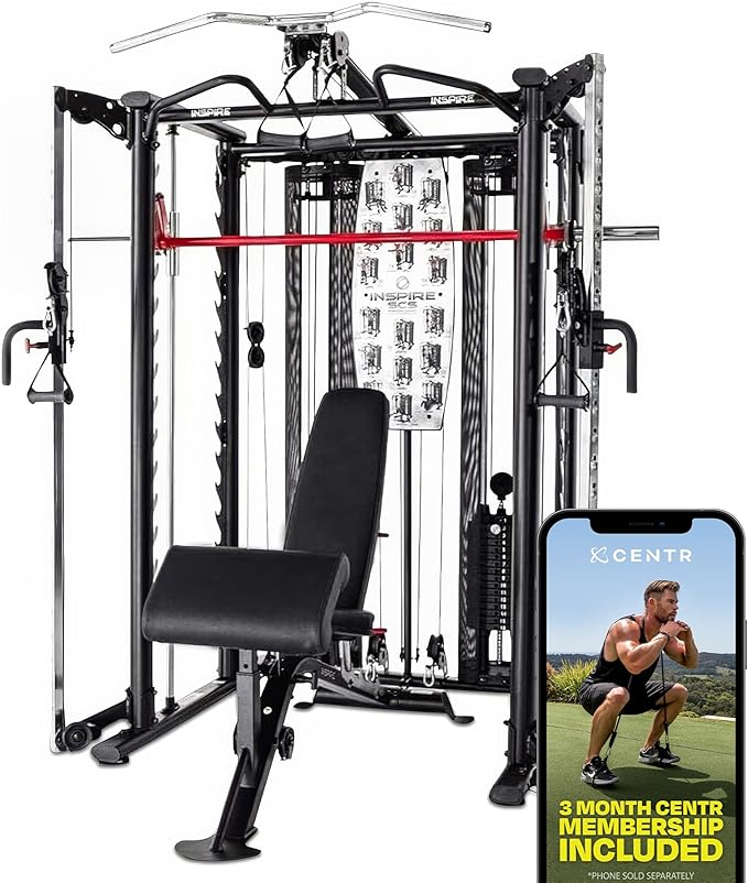 Inspire Fitness Functional Trainer Home Gym, SCS Smith Machine Cage System - Cable Machine Accessories - D-Handles, Ankle ...