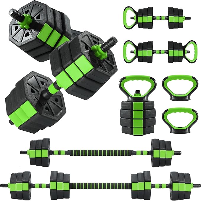 Adjustable Dumbbells, 44/66/88Lbs Free Weight Set with Connector, 4 In1 Weight Dumbbell Set Used As Kettlebells, Barbell, ...