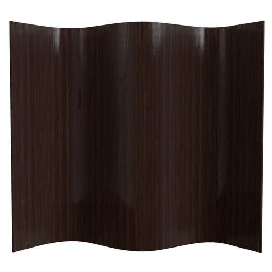 Red Lantern 6 ft. Tall Bamboo Wave Screen - Dark Mocha