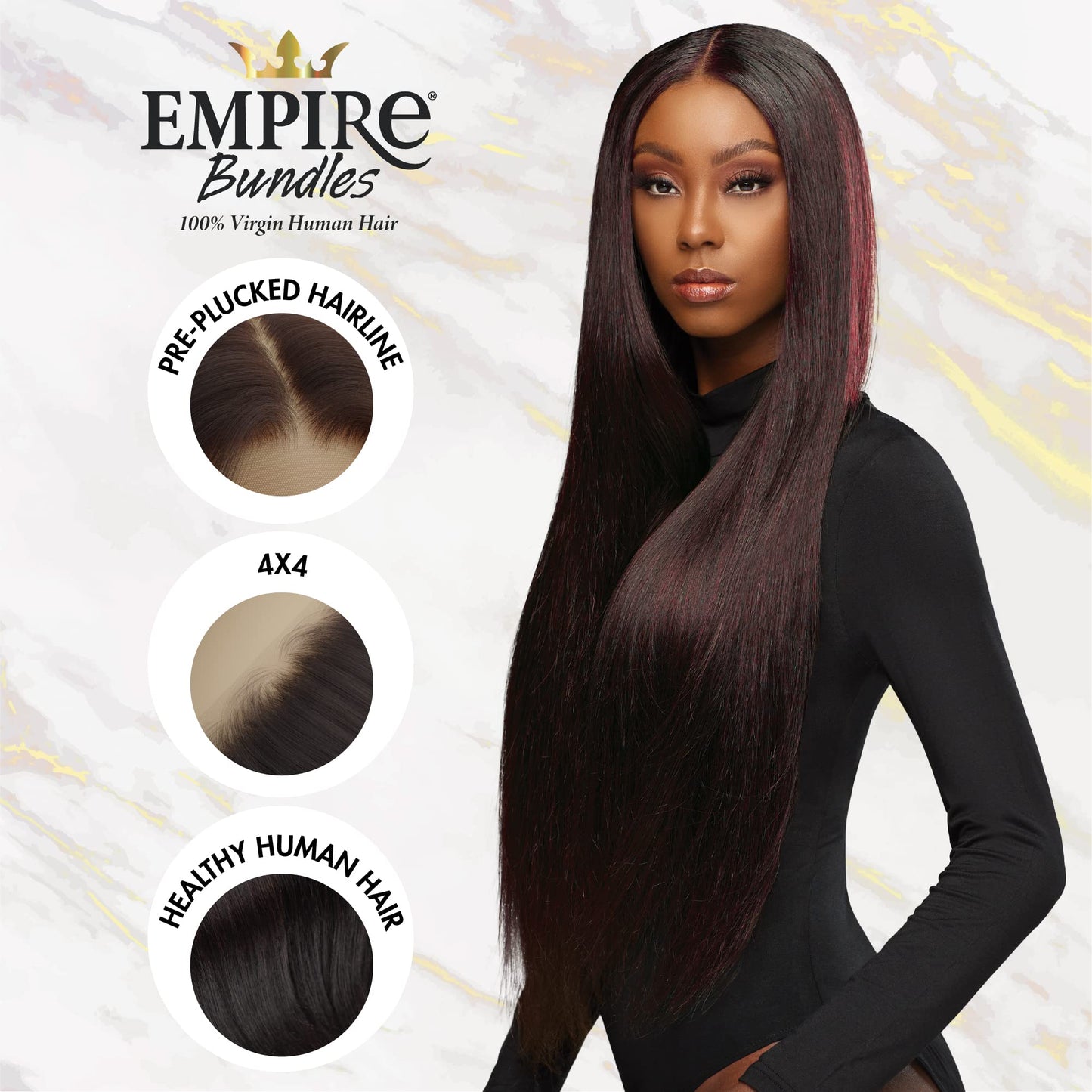 Sensationnel Empire bundles multi - straight with 4x4 closure 10a tangle shed free human hair for weaving and sew in styles (10