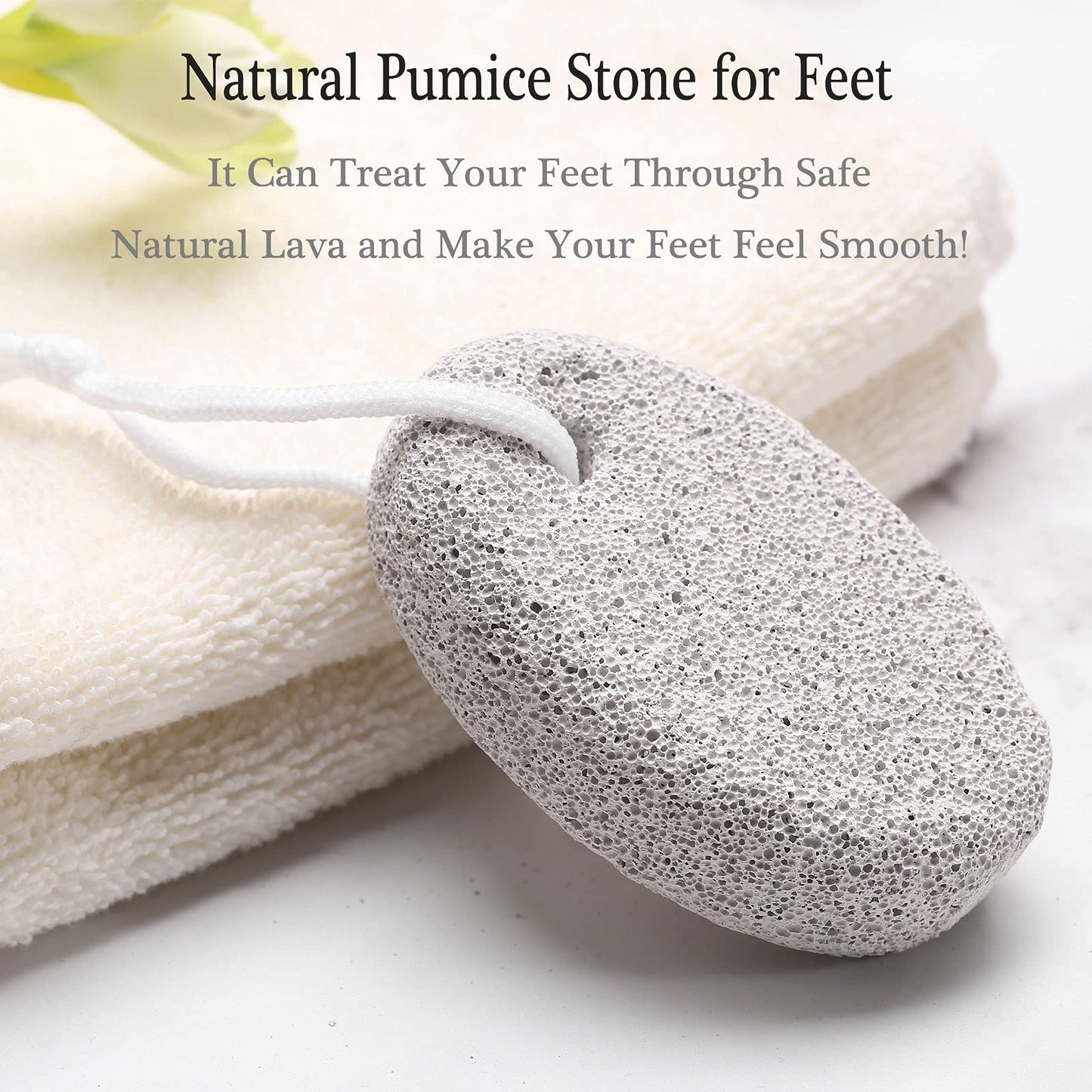 2PCS Natural Pumice Stone for Feet, HOOMBOOM Lava Pedicure Tools Hard Skin Callus Remover for Men/Women Feet and Hands - Natural