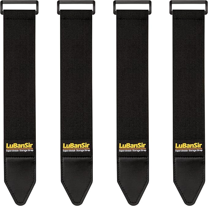 LuBanSir Cinch Straps, 2" x 24" (4 Pack) Elastic Hook and Loop Storage Strap for Extension Cord, Cable, Cord Wrap, Rope an...