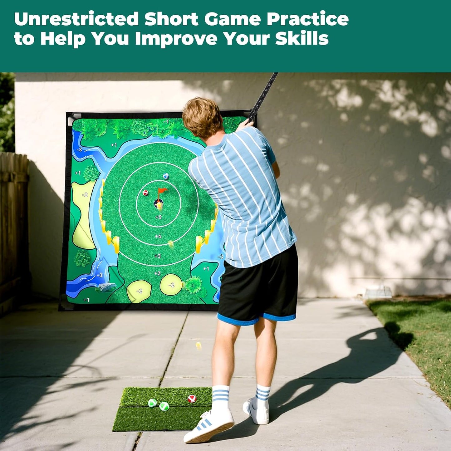GCCSJ Golf Chipping Game Set, Golf Game, Balls x 40, (Free Adjustable Golf Club x1), The Original Portable Golf Game for Chipping Practice for Family Golfers - Indoor and Outdoor