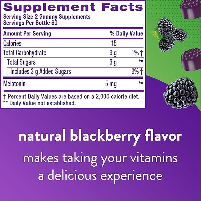 Vitafusion Extra Strength Melatonin Gummy Vitamins, 5mg, 120 ct Gummies & Vitamin D3 Gummy Vitamins for Bone and Immune System Support