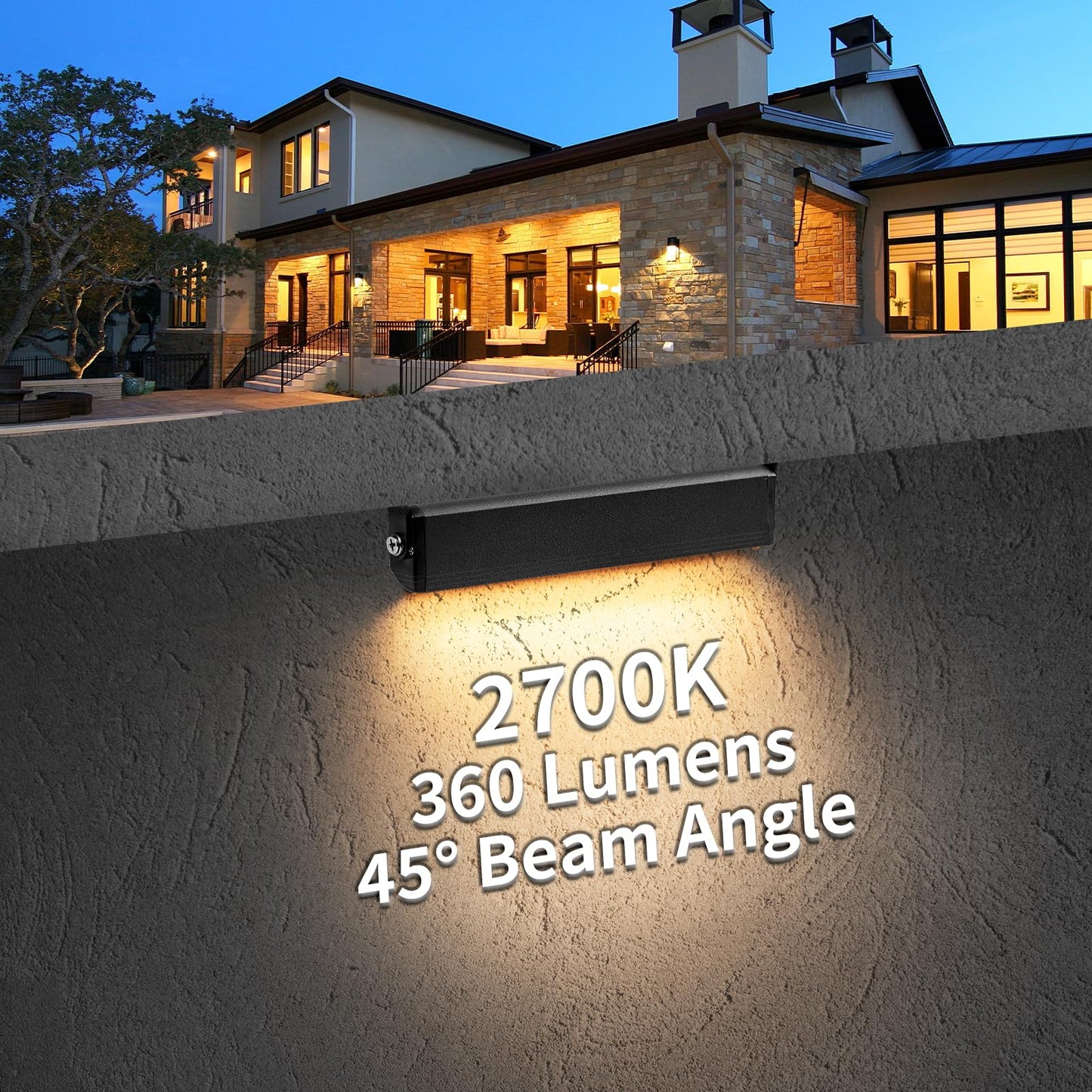 Kwinmyso 12-Packs 3W 7Inch Led Hardscape Paver Lighting 12V Ac/Dc Low Voltage Retaining Wall Lights Landscape Lighting 2700K Soft White Outdoor Step Light 50 000 Hours Lifespan-Black