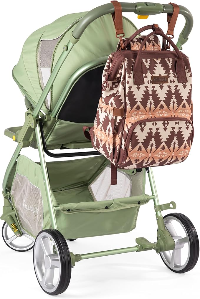 Montana West Wrangler Diaper Bag Backpack Aztec Travel Backpack Purses Western Multi-Function Baby Bags for Mom with Waterproof Insulated Pockets